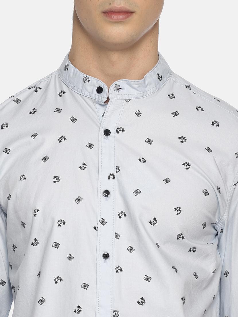light blue printed casual shirt - 17027027 - Zoom Image - 5