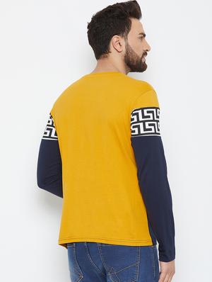 navy blue color block tshirt - 17027091 - Standard Image - 3