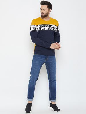 navy blue color block tshirt - 17027091 - Standard Image - 4