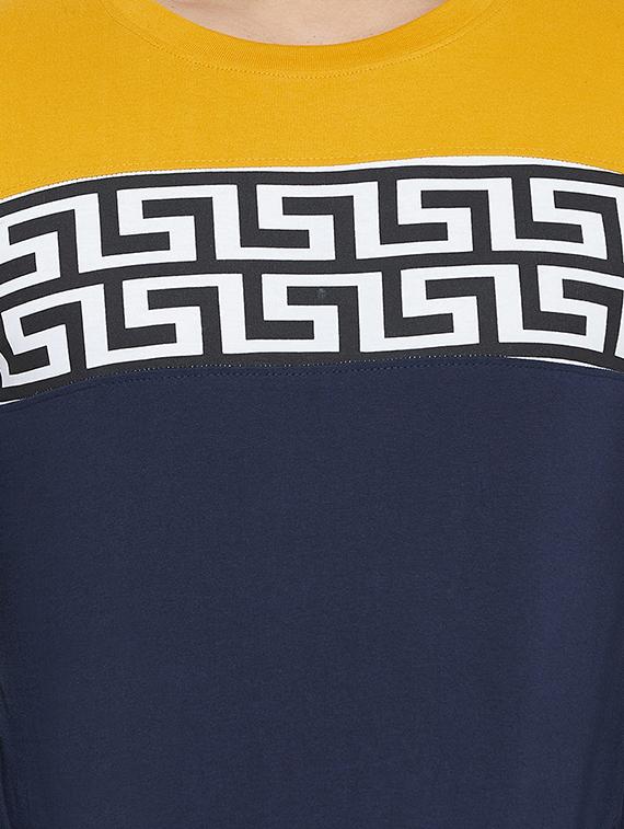 navy blue color block tshirt - 17027091 - Zoom Image - 5
