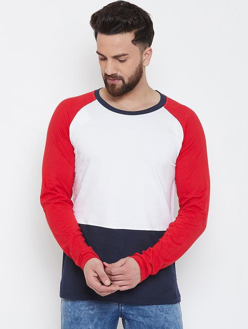 white color block tshirt - 17027098 - Standard Image - 1