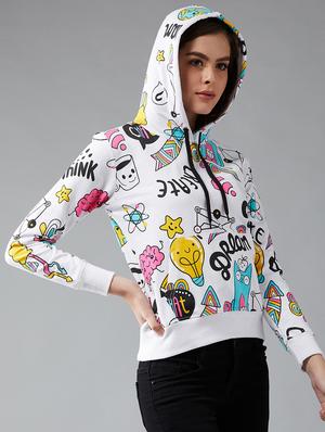 white cotton hoodies sweatshirt - 17027289 - Standard Image - 2