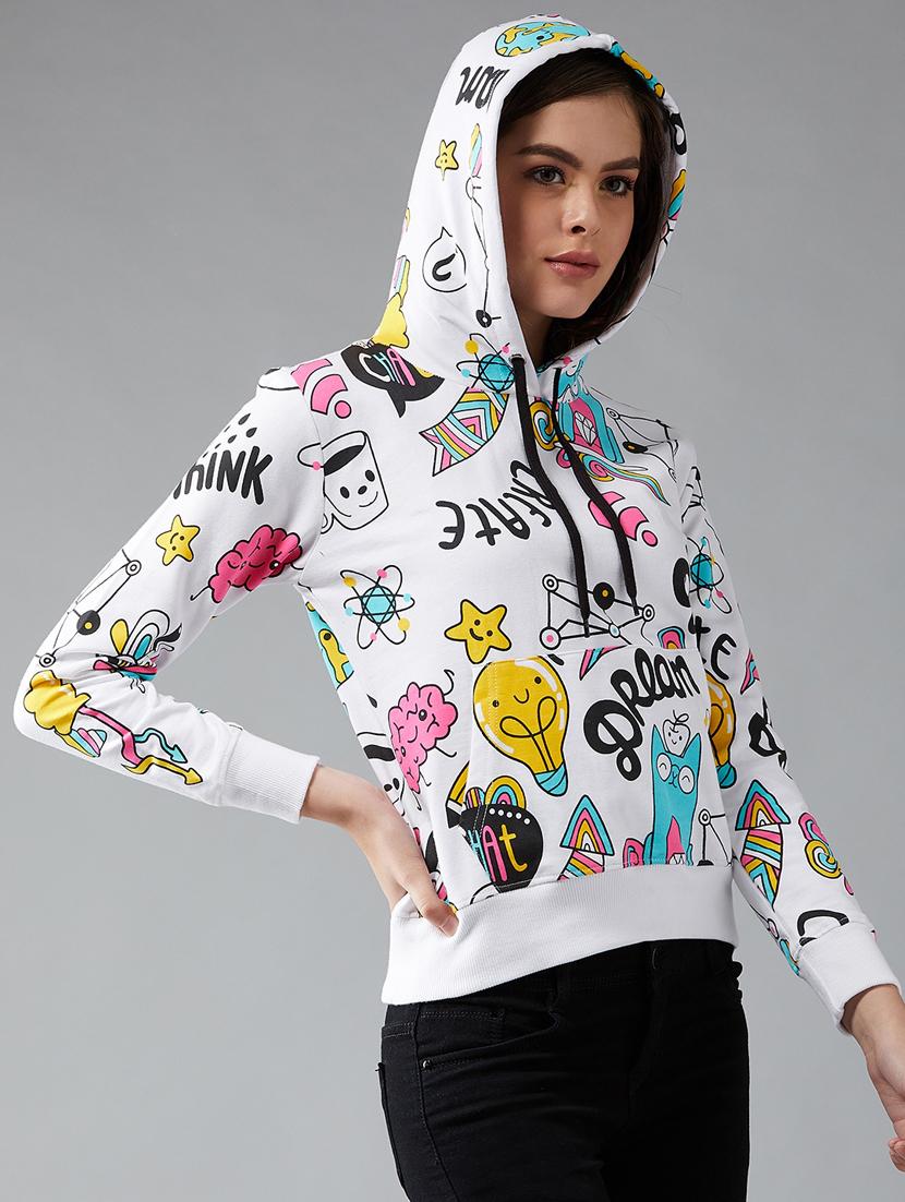 white cotton hoodies sweatshirt - 17027289 - Zoom Image - 2