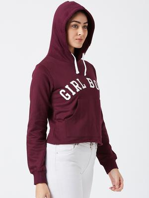 maroon cotton hoodies sweatshirt - 17027295 - Standard Image - 2