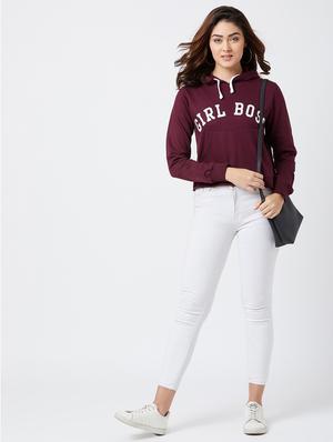 maroon cotton hoodies sweatshirt - 17027295 - Standard Image - 4