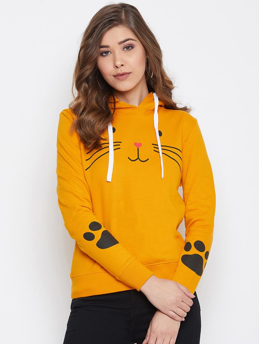yellow cotton hoodies sweatshirt - 17027308 - Zoom Image - 1