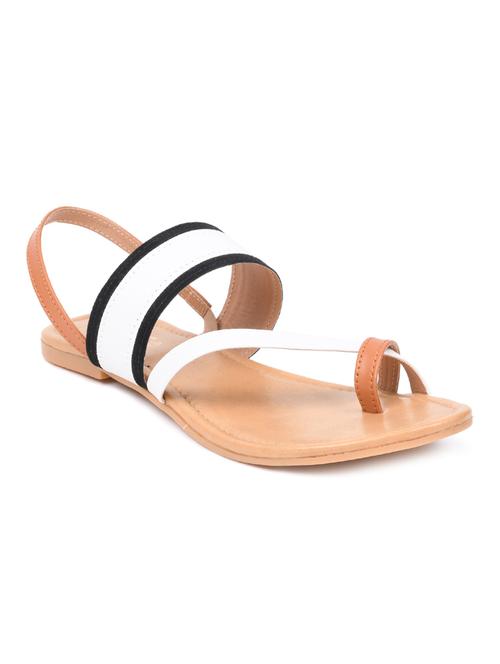 white faux leather toe separator sandals - 17027397 - Very Small Image - 1