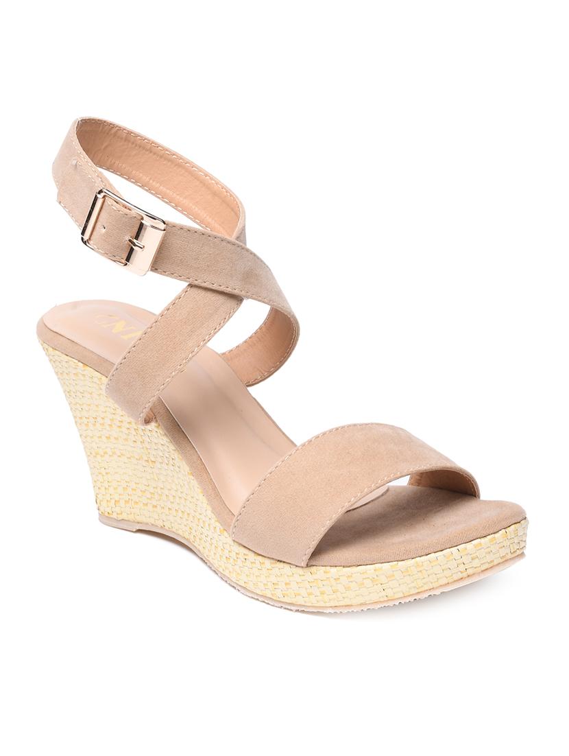 beige ankle strap wedges - 17027446 - Zoom Image - 1