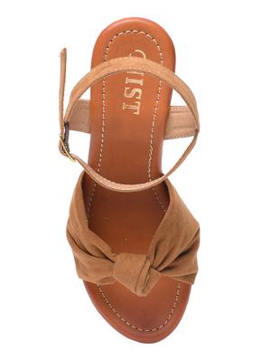 tan suede ankle strap sandals - 17027471 - Standard Image - 4