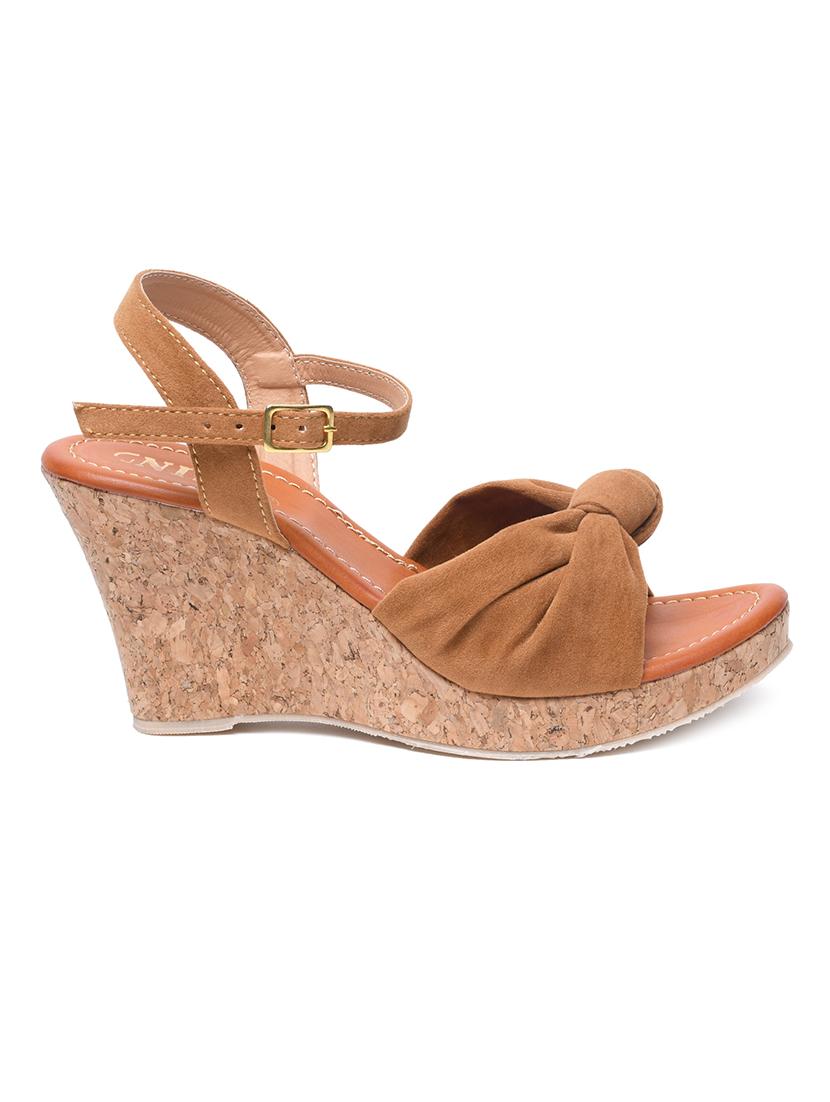 tan suede ankle strap sandals - 17027471 - Zoom Image - 2