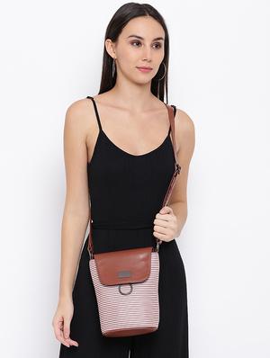 brown leatherette regular sling bag - 17027632 - Standard Image - 5
