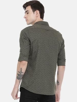 green printed casual shirt - 17027660 - Standard Image - 3