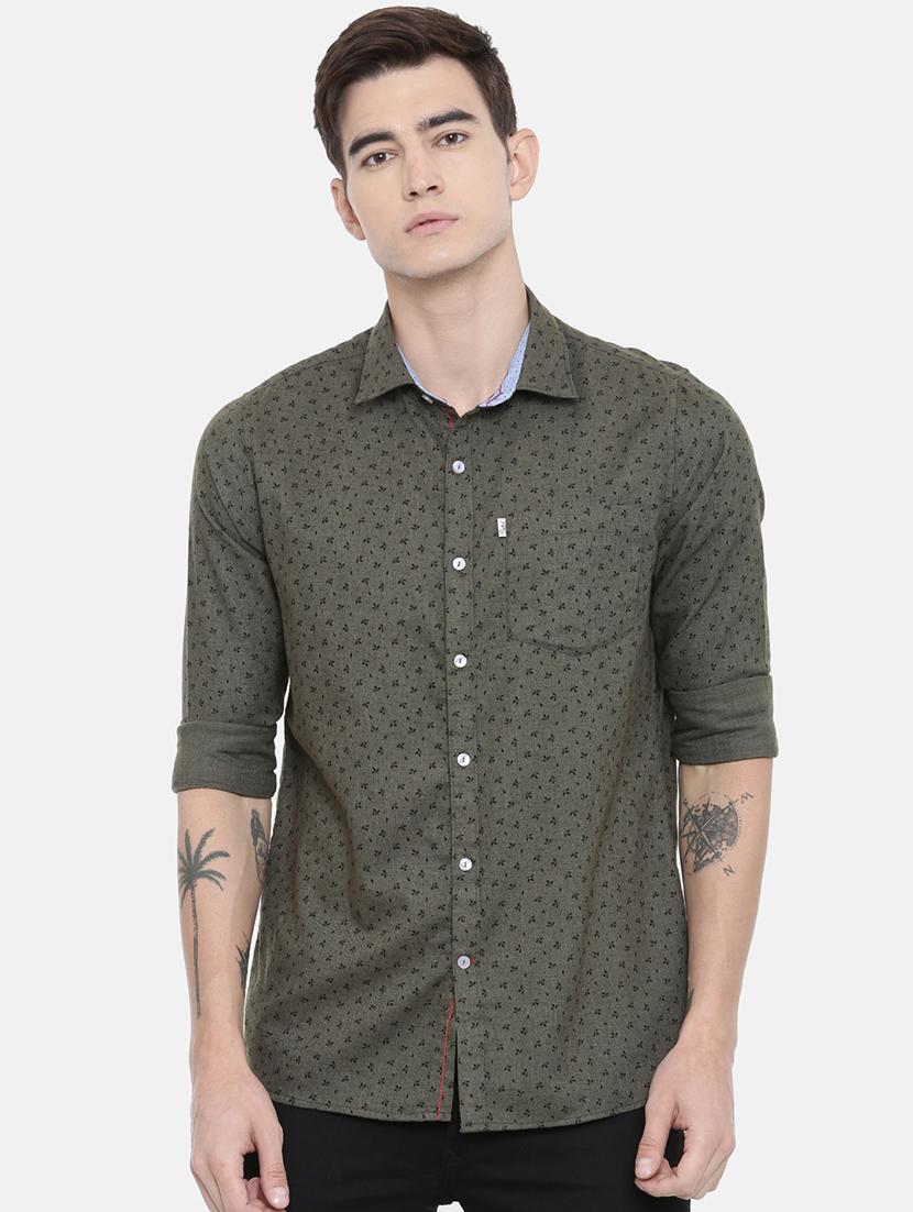 green printed casual shirt - 17027660 - Zoom Image - 1
