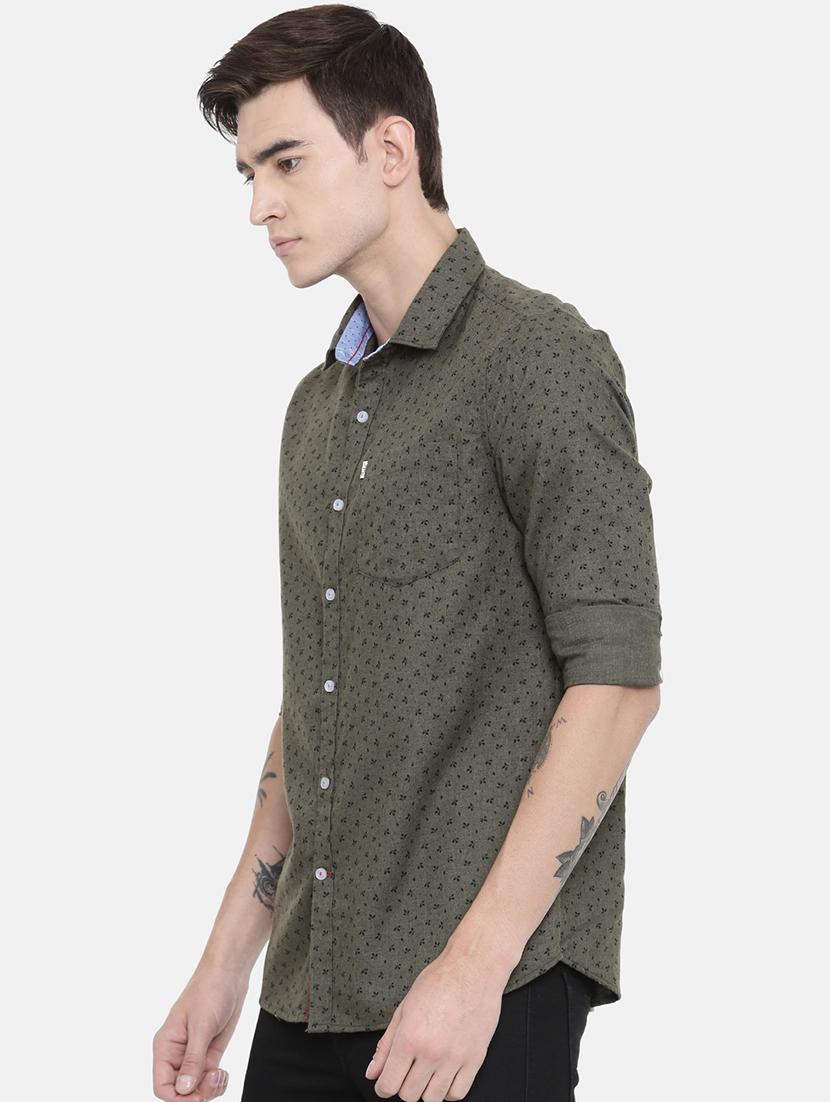 green printed casual shirt - 17027660 - Zoom Image - 2