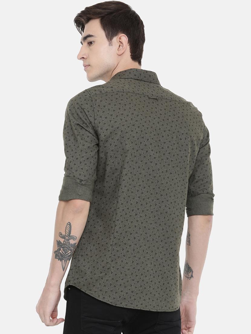 green printed casual shirt - 17027660 - Zoom Image - 3