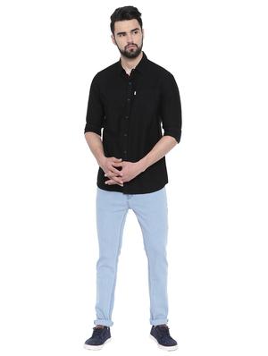 black solid casual shirt - 17027662 - Standard Image - 4