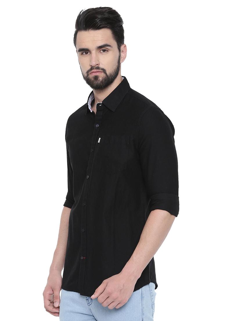 black solid casual shirt - 17027662 - Zoom Image - 2