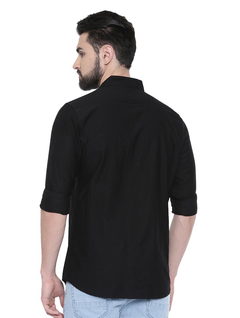 black solid casual shirt - 17027662 - Zoom Image - 3