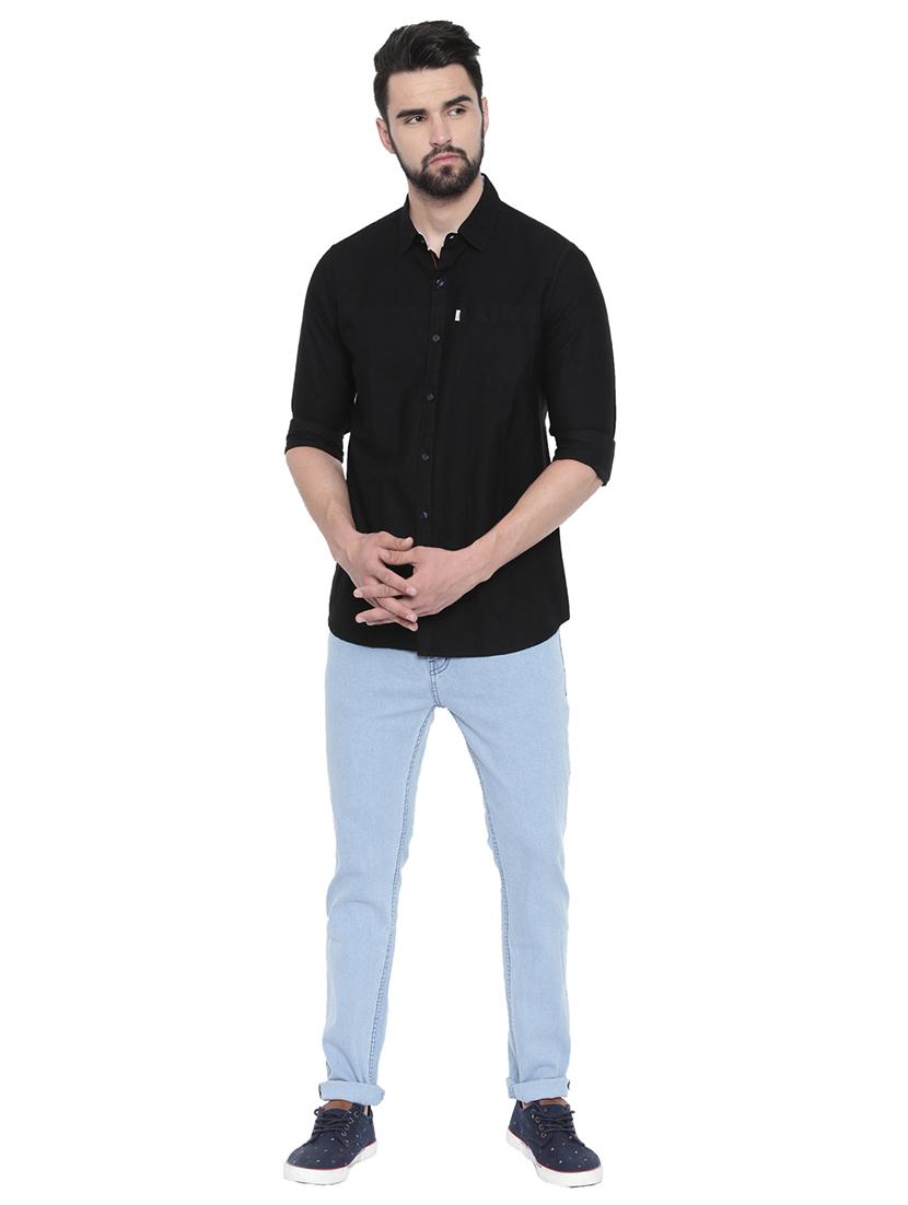 black solid casual shirt - 17027662 - Zoom Image - 4