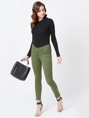 mid rise solid jeans - 17027685 - Standard Image - 4