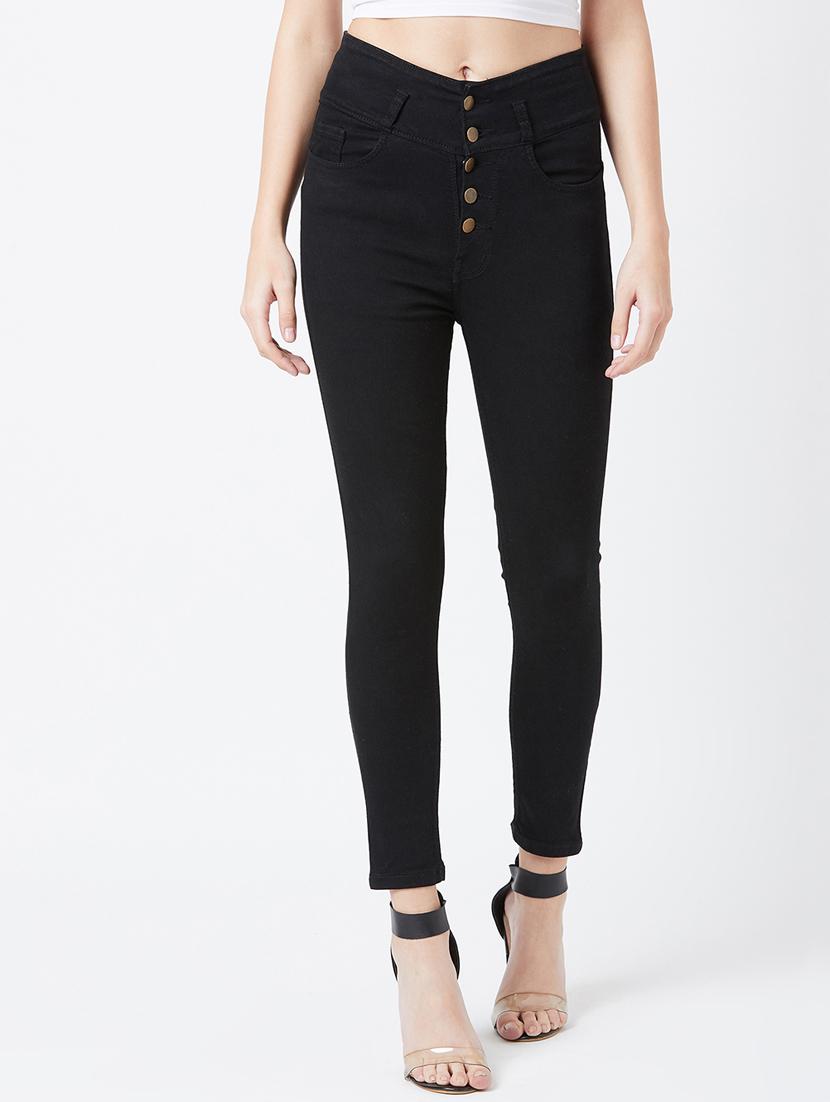 high rise solid jeans - 17027686 - Zoom Image - 1