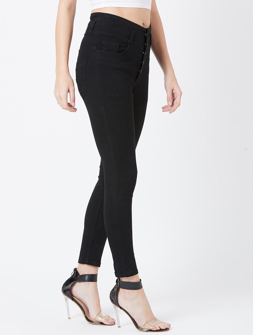 high rise solid jeans - 17027686 - Zoom Image - 2