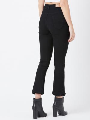 frayed hem high rise jeans - 17027687 - Standard Image - 3