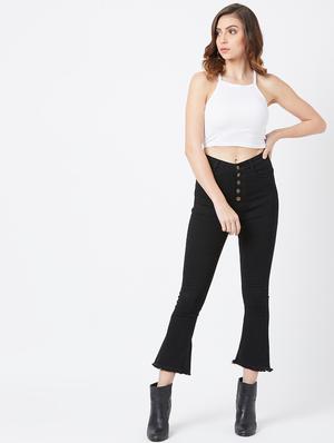 frayed hem high rise jeans - 17027687 - Standard Image - 4