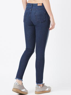 side tape frayed hem jeans - 17027691 - Standard Image - 3