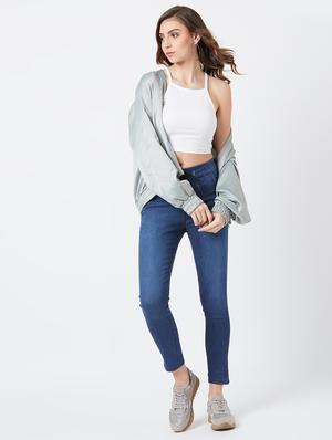 drawstring waist stone washed jeans - 17027694 - Standard Image - 4