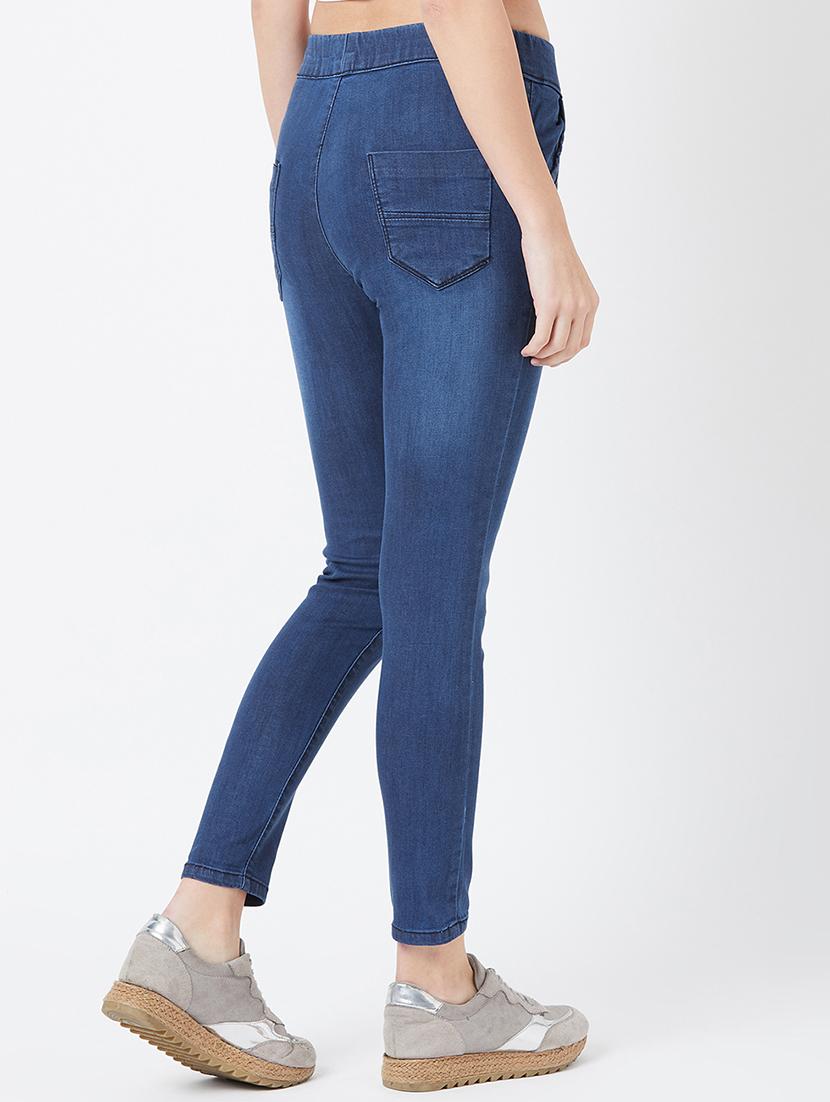 drawstring waist stone washed jeans - 17027694 - Zoom Image - 3