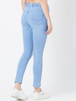 drawstring waist distressed jeans - 17027695 - Standard Image - 3