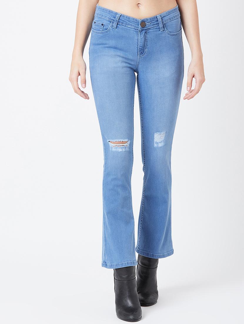 mid rise distressed jeans - 17027697 - Zoom Image - 1
