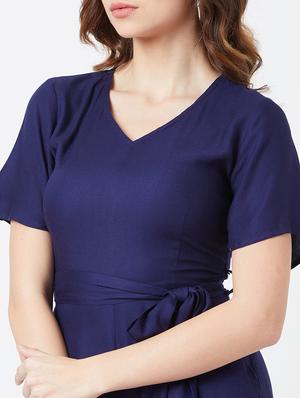 tie front full leg jumpsuit - 17027701 - Standard Image - 5