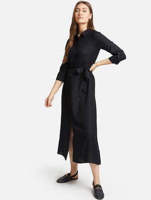 tie front button-up shirt dress - 17028248 - Standard Image - 2