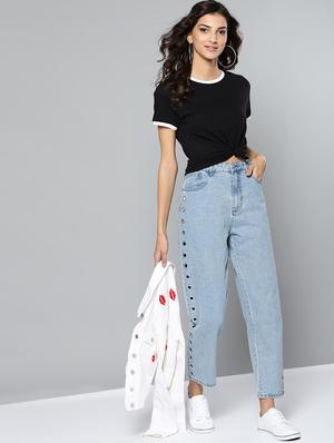 contrast piped round neck tee - 17028254 - Standard Image - 4