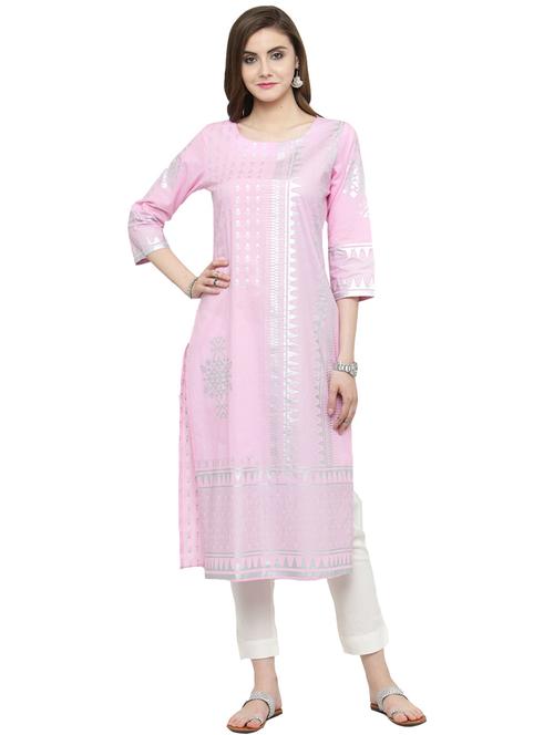 pastel straight kurta - 17028568 - Standard Image - 1