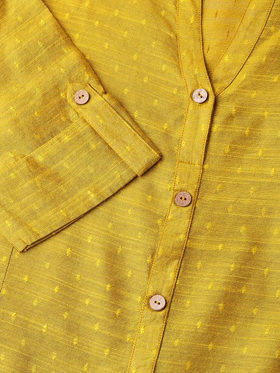 solid art silk straight kurta - 17028600 - Zoom Image - 3