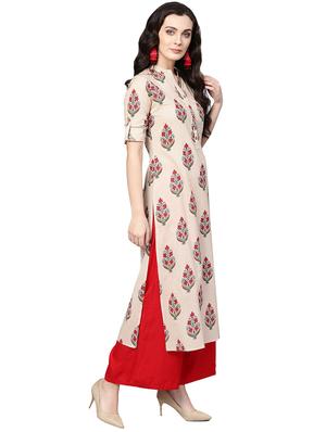 printed straight kurta - 17028604 - Standard Image - 3