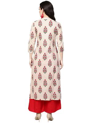 printed straight kurta - 17028604 - Standard Image - 4