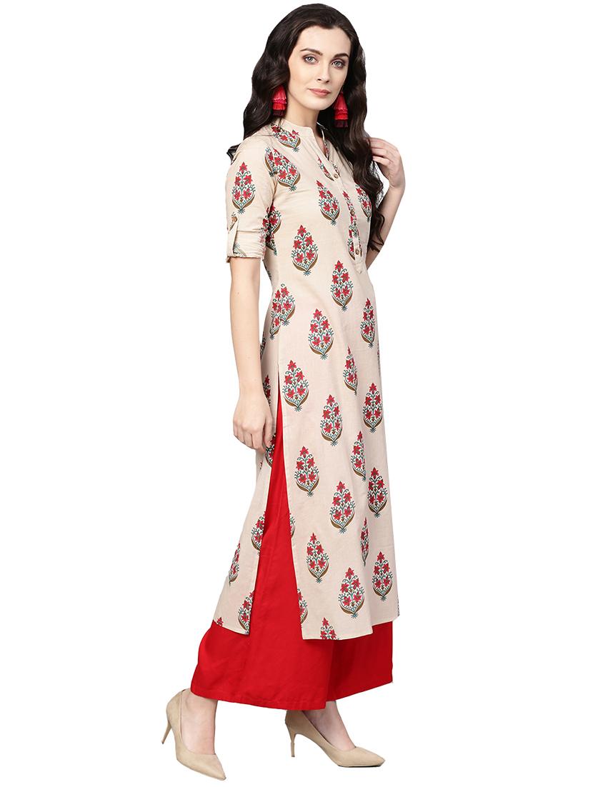 printed straight kurta - 17028604 - Zoom Image - 3