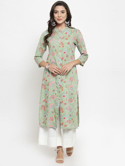 floral straight kurta - 17028633 - Standard Image - 1
