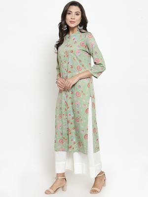floral straight kurta - 17028633 - Standard Image - 2