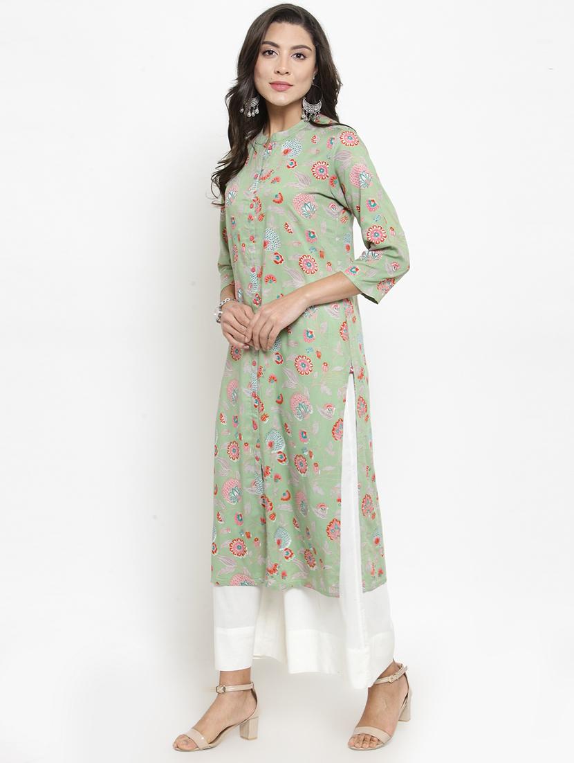 floral straight kurta - 17028633 - Zoom Image - 2