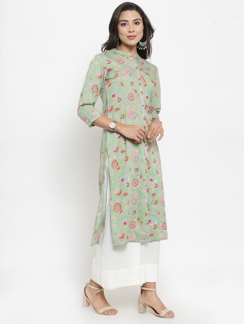 floral straight kurta - 17028633 - Zoom Image - 3
