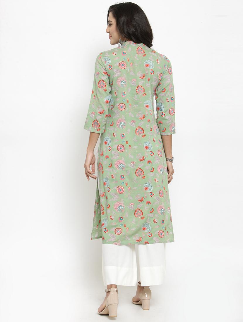 floral straight kurta - 17028633 - Zoom Image - 4