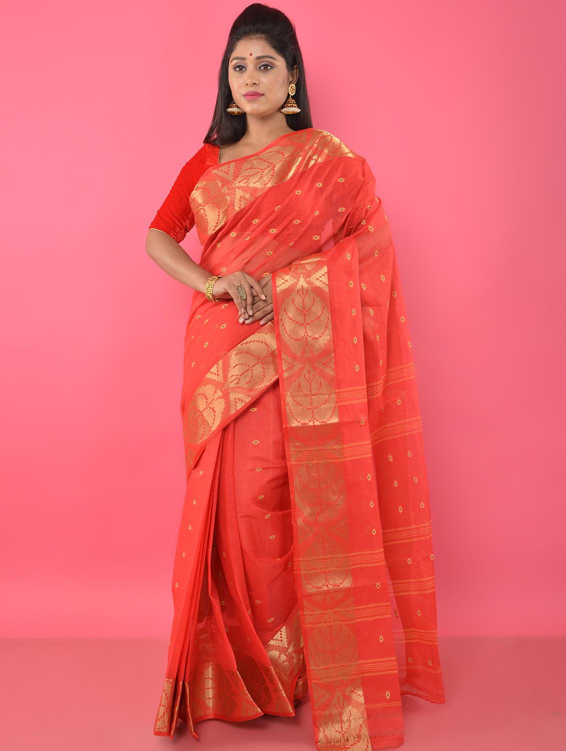 self design tant saree - 17029553 - Zoom Image - 1