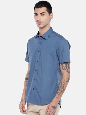 blue polka dot print casual shirt - 17029793 - Standard Image - 2