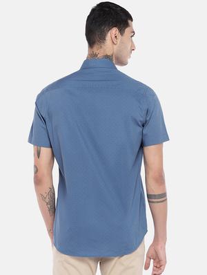 blue polka dot print casual shirt - 17029793 - Standard Image - 3