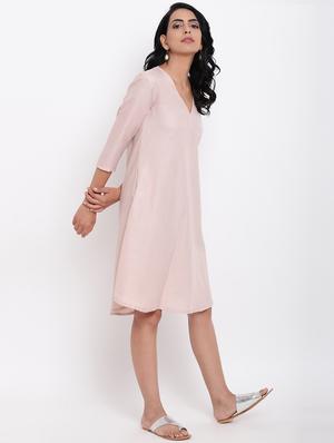 v neck a-line dress - 17030060 - Standard Image - 4